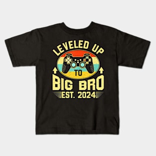 I Leveled Up To Big Brother Est 2024 Promoted To Big Kids T-Shirt